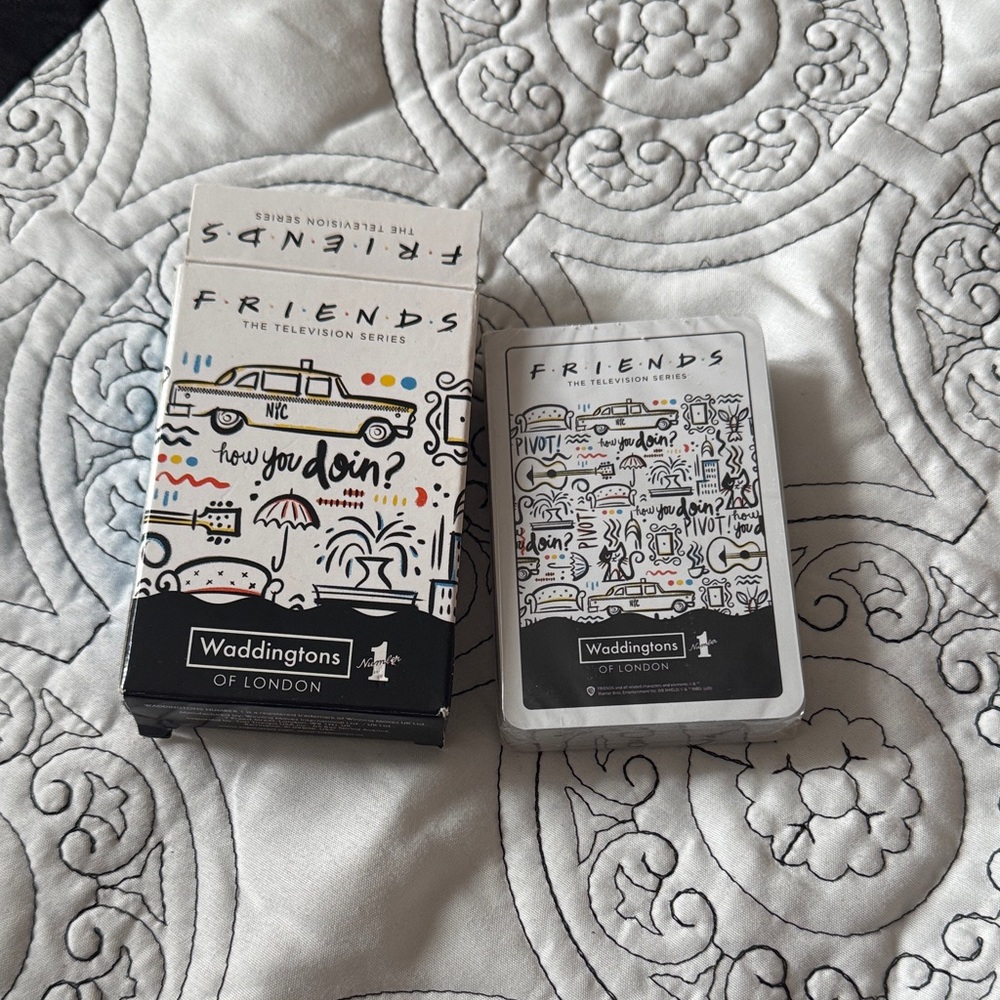 Friends Playing Cards - Black and White